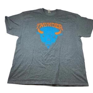 Oklahoma City Thunder Gildan Heavy Cotton Tee Shirt Short Sleeve Gray Sz Xl